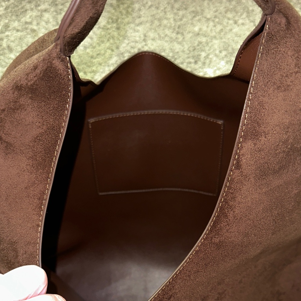 GAP Brown Vegan Suede Slouchy Tote Bag - Picture 7 of 8